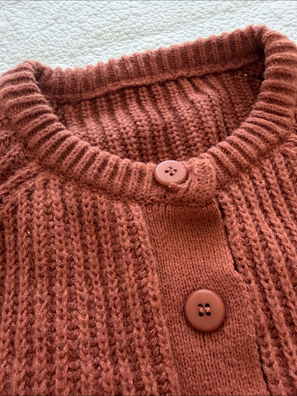 Soft & Cozy button-Front Cardigan Sweater - Rusty Brown M - Picture 4 of 12